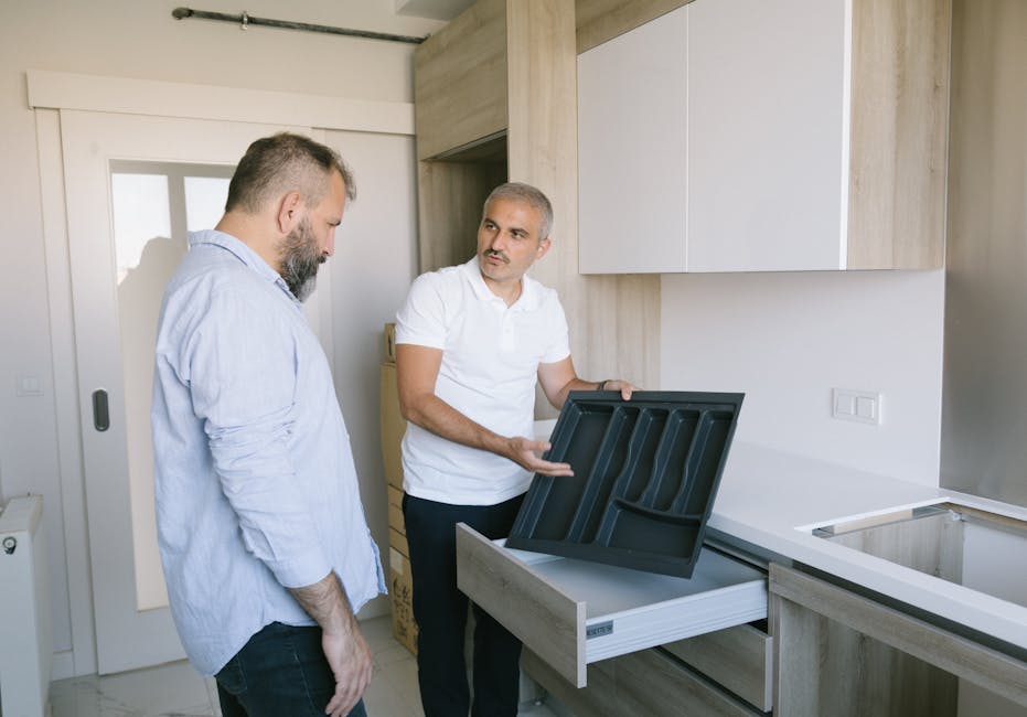 Installing kitchen cabinets in a new home